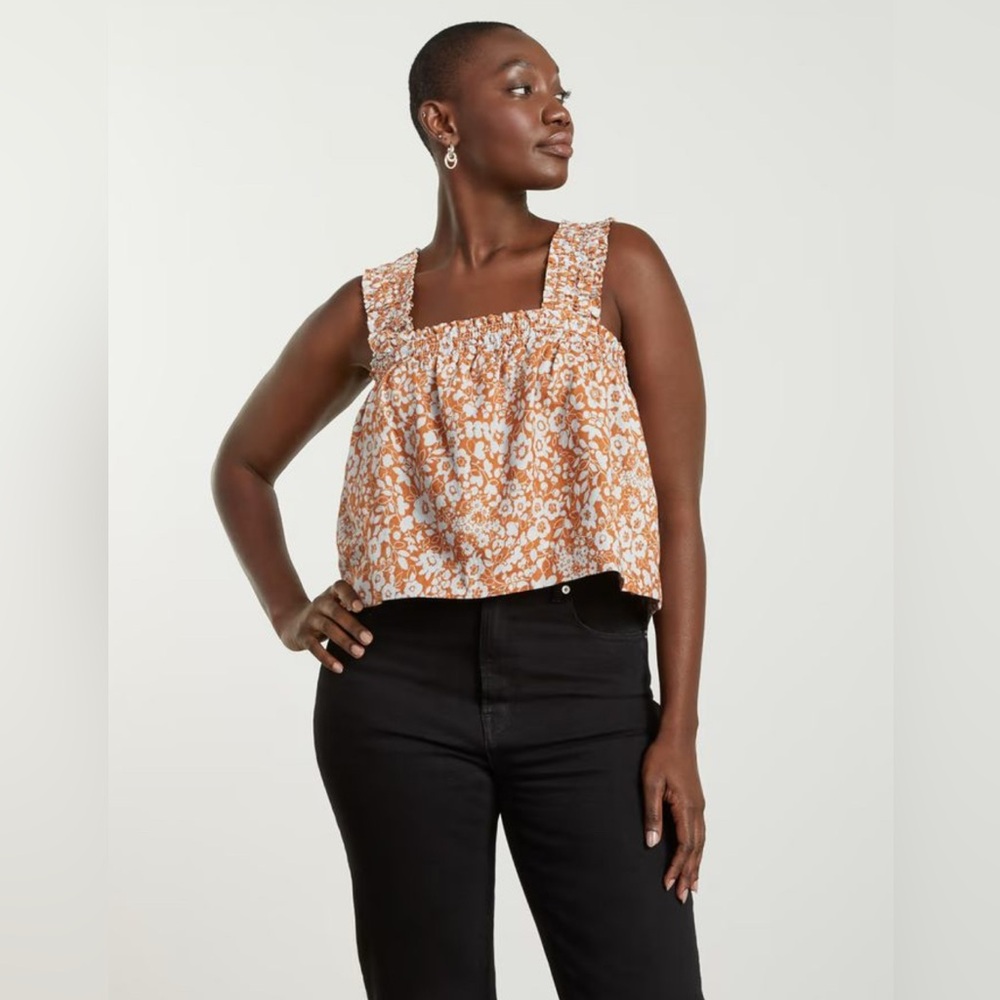 Everlane Smocked Linen Top